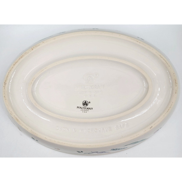 Pfaltzgraff April 10" Oval Vegetable Serving Bowl Floral Pastels Purple Flowers - Picture 8 of 8